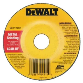 DeWalt® Type 27 Depressed Center Wheels, 4 in, 5/8 in Arbor, A24R Grit, 1/4 in Thick, DW4419