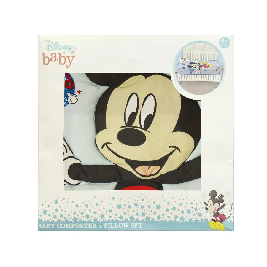 Disney Mickey Mouse Baby Comforter   Pillow Set