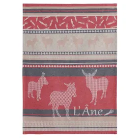 Donkeys (Anes) French Jacquard Cotton Dish Towel by Coucke