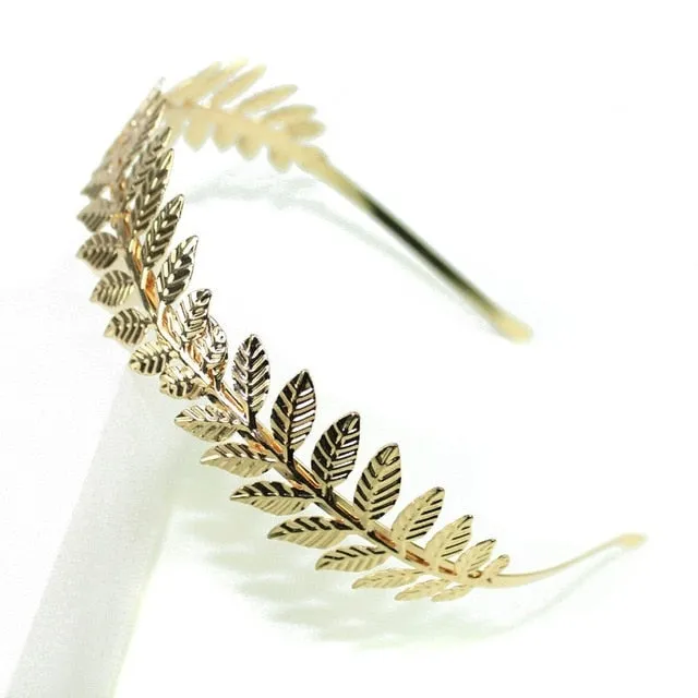 Double Gold Leaves Hairbands Wedding Headpiece Bridal Hair Accessories Wedding