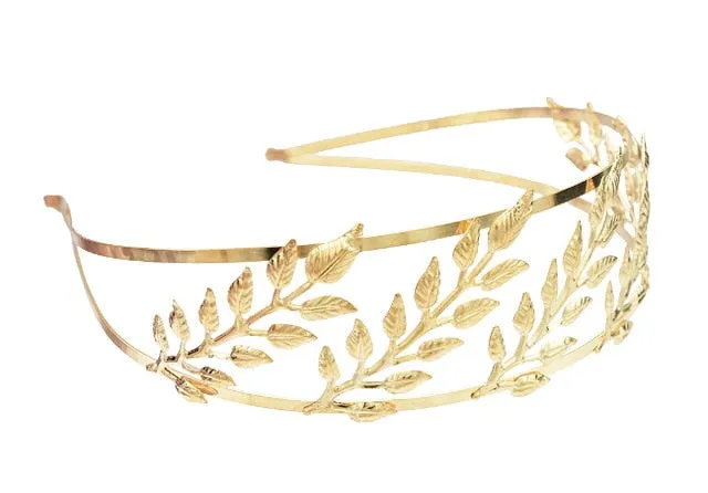 Double Gold Leaves Hairbands Wedding Headpiece Bridal Hair Accessories Wedding