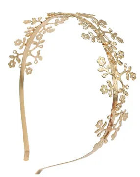 Double Gold Leaves Hairbands Wedding Headpiece Bridal Hair Accessories Wedding