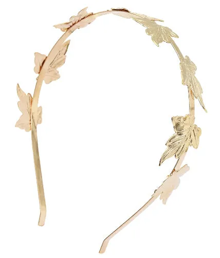 Double Gold Leaves Hairbands Wedding Headpiece Bridal Hair Accessories Wedding