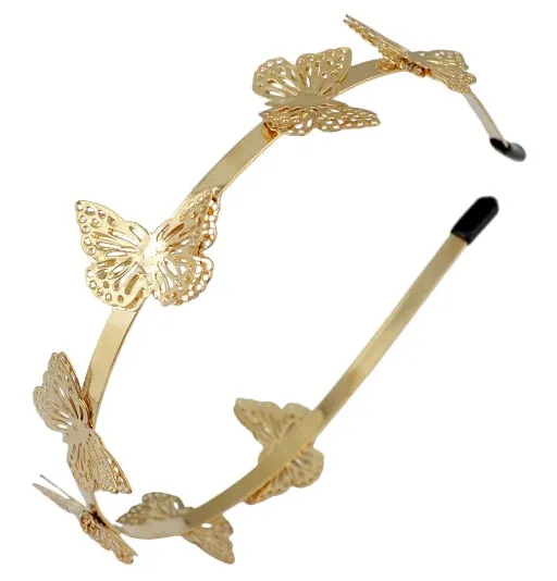 Double Gold Leaves Hairbands Wedding Headpiece Bridal Hair Accessories Wedding