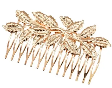 Double Gold Leaves Hairbands Wedding Headpiece Bridal Hair Accessories Wedding