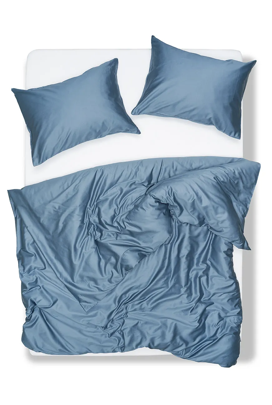 Egyptian Cotton Sateen Bedding in Steel Color