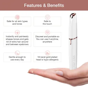 Electric Eyebrow Razor: Finishing Touch Flawless Brows Hair Remover for Women with LED Light - Instant & Painless Hair Removal