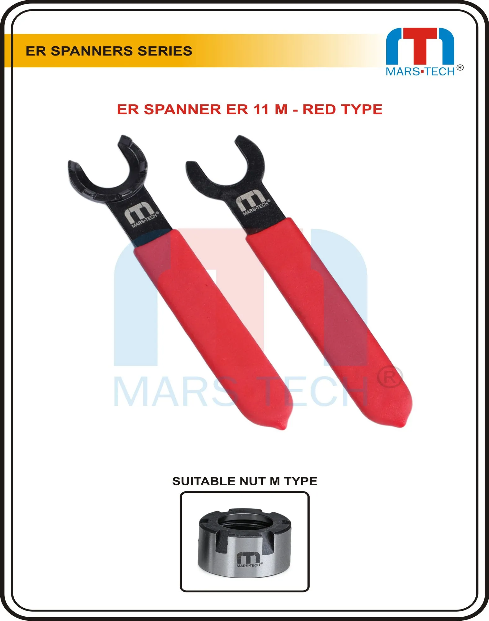 ER 11 M/A Type Spanner Red Grip pack of 1