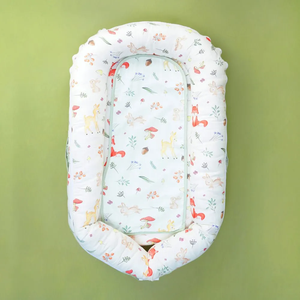 Fancy Fluff Organic Baby Cocoon- Woodland