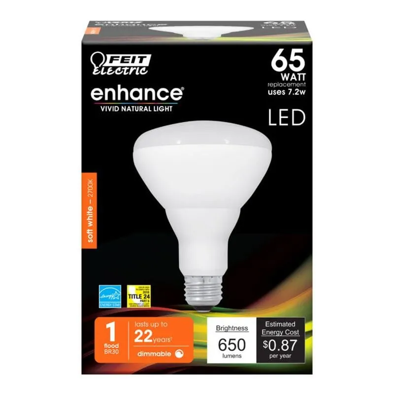 FEIT Electric  BR30  E26 (Medium)  LED Bulb  Soft White  65 Watt