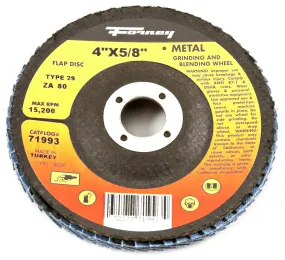 Flap Disc, Type 29, 4 in x 5/8 in, ZA80