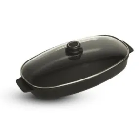 Gastrolux Induction Oval Roasting Pan with Glass Lid