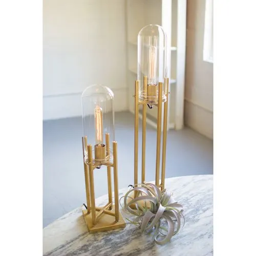 Gold Glass Dome Lamp