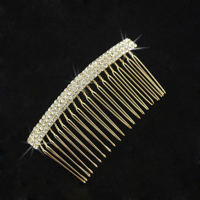 Gold Silver Color Hair Combs Bridal Pearl Crystal Bridesmaid  Wedding