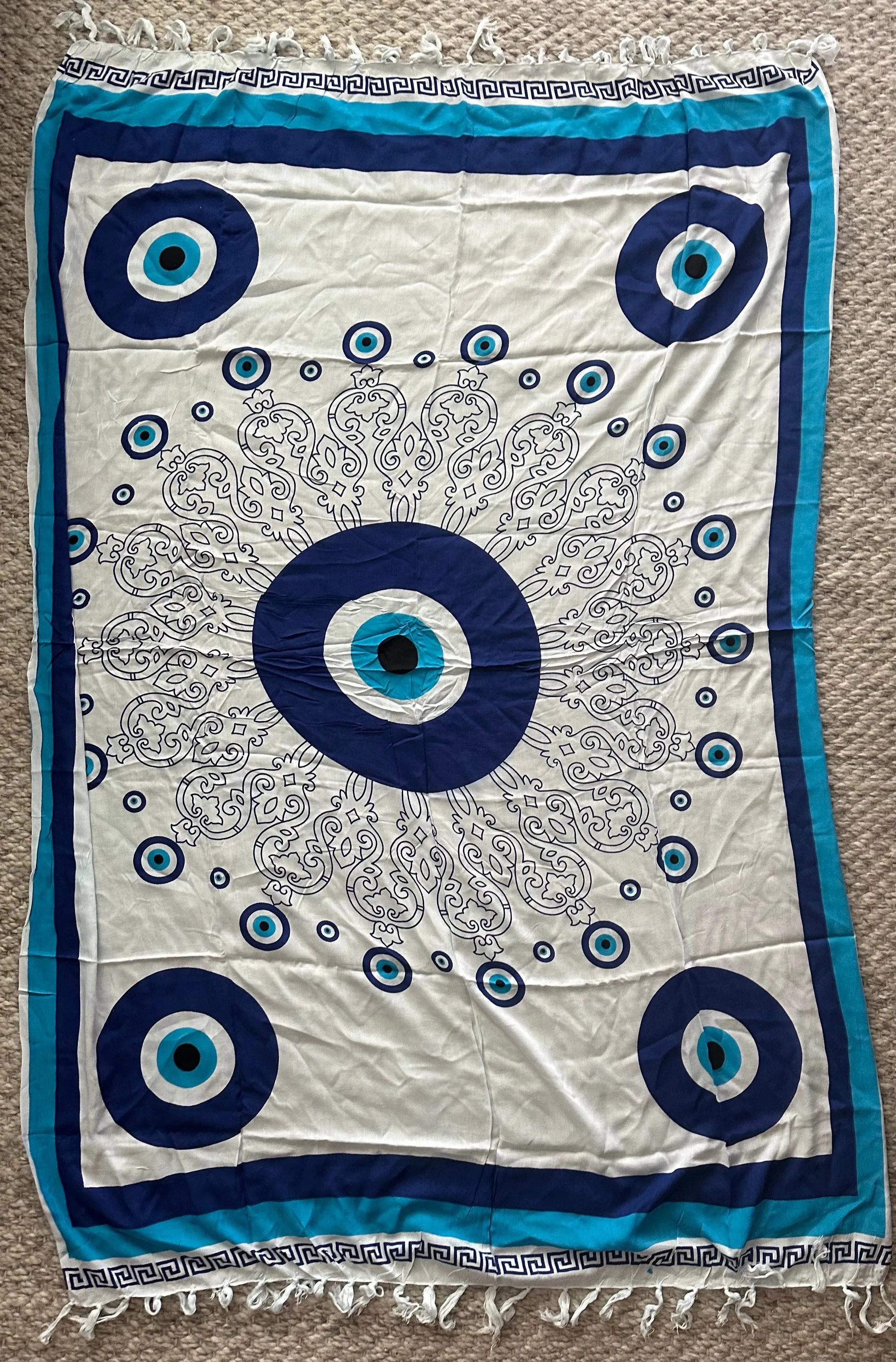 Greek Eye Canga Brazilian Beach Towel (Sarong/Pareo)