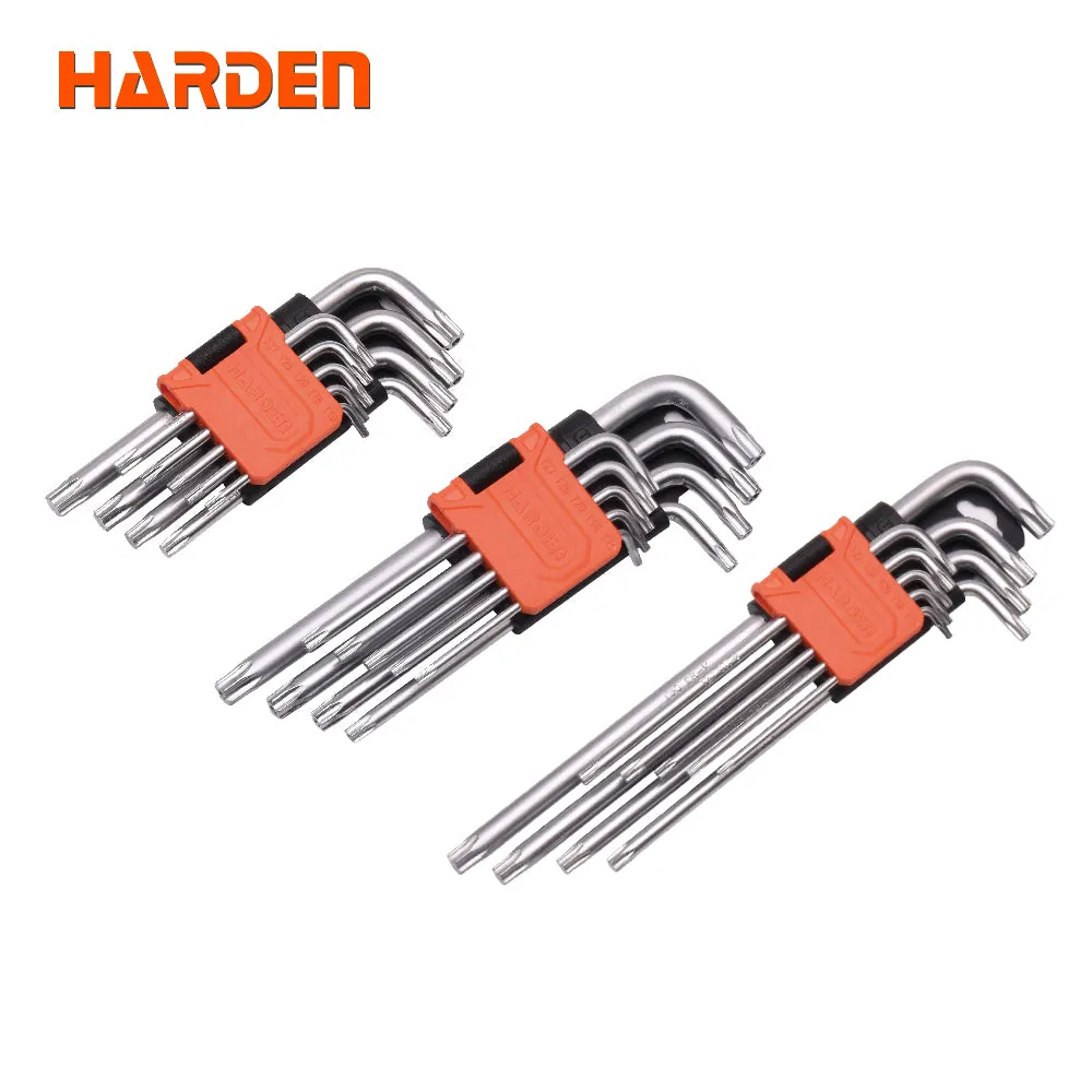 Harden 9Pcs Medium Torx Key Wrench Size T10 - T50