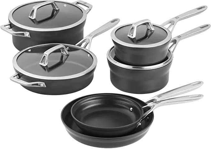 Henckels Motion 10pc Aluminum Hard Anodized Nonstick Cookware Set