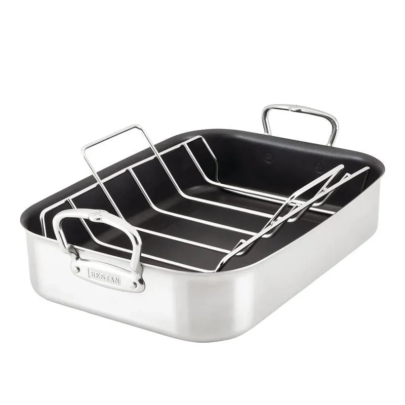 Hestan 16.5-inch Classic Clad Nonstick Roaster with Rack