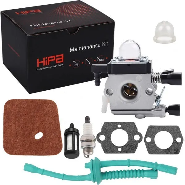 Hipa C1Q-S97A Carburetor Kit for Stihl FS55 FS 55 FC55 FS38 FS45 FS46 HL45 KM55 Engine 27.2cc Trimmer Weed Eater # C1Q-S186 C1Q-S187 C1Q-S53 C1Q-S291 4140-120-0619 4140-120-0612