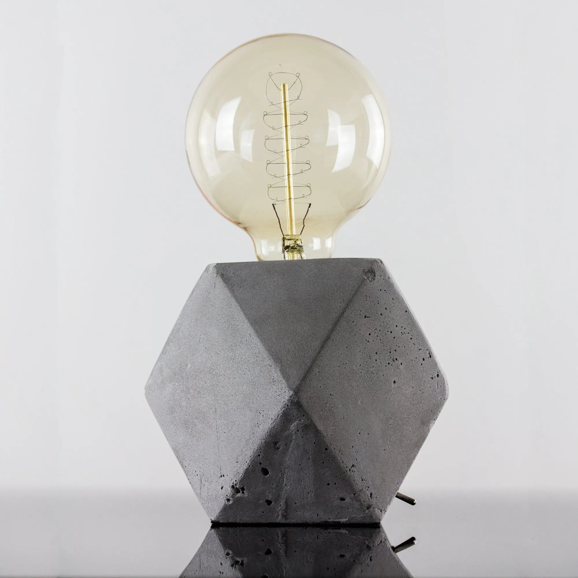 Industrial Concrete 9" Hexagon Cement Table Lamp