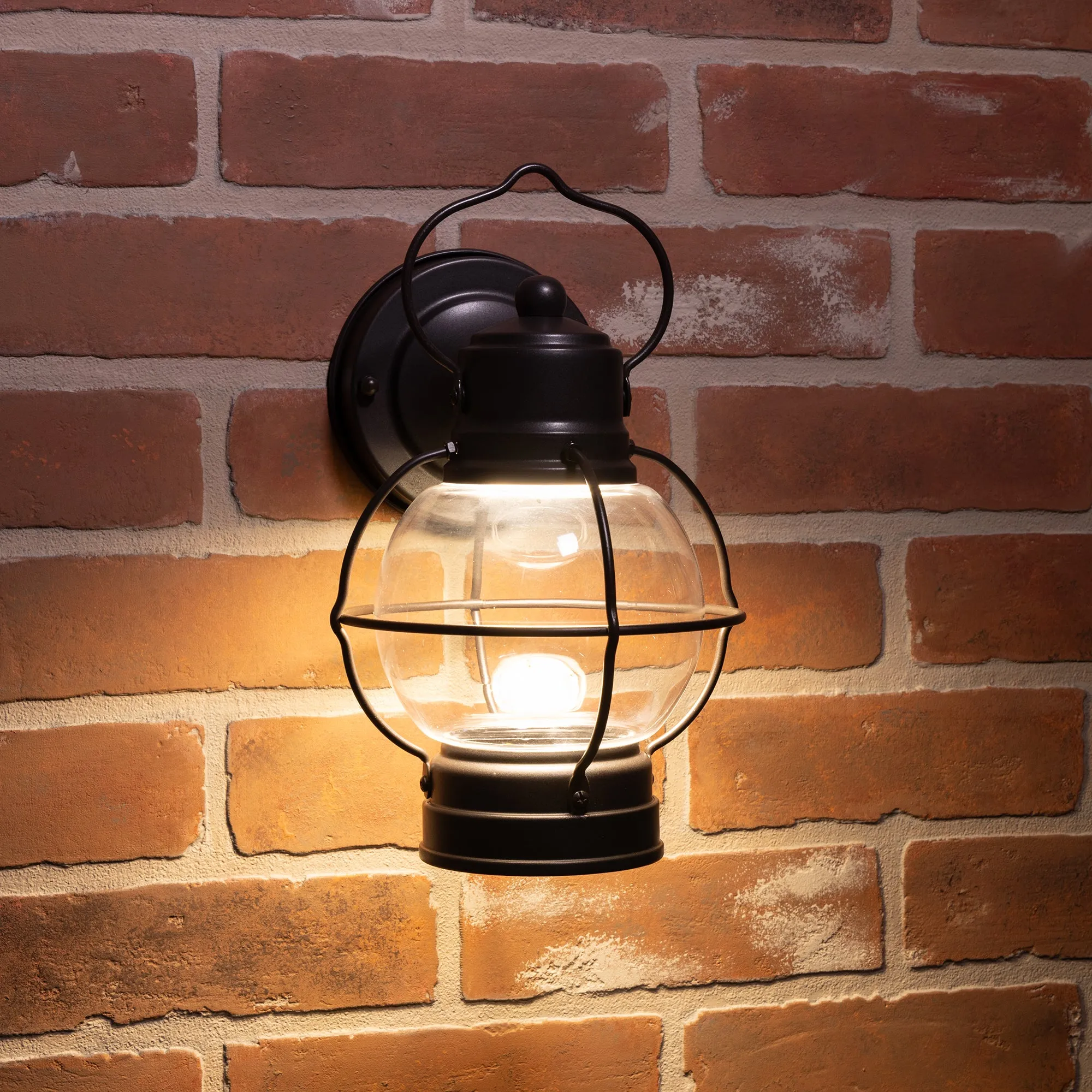 Integrated LED Farmhouse Lantern, 900 Lumens, 3KWet Location, Bronze Finish with Clear Glass Lens