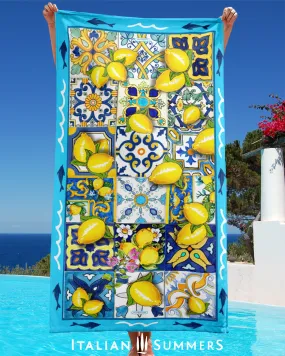 Italy Beach Towel SORRENTO, Italy  Lovers, Italy vacation, Italy traveler, Capri, Positano, Amalfi Coast, Amalfi lemons, Italian Tiles