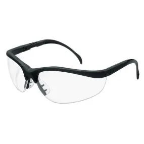 KD110AF MCR Safety Klondike KD1 Series Safety Glasses, Clear Lens, Black Frame