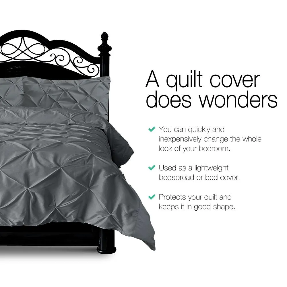 King Size Quilt Cover Set - Charcoal