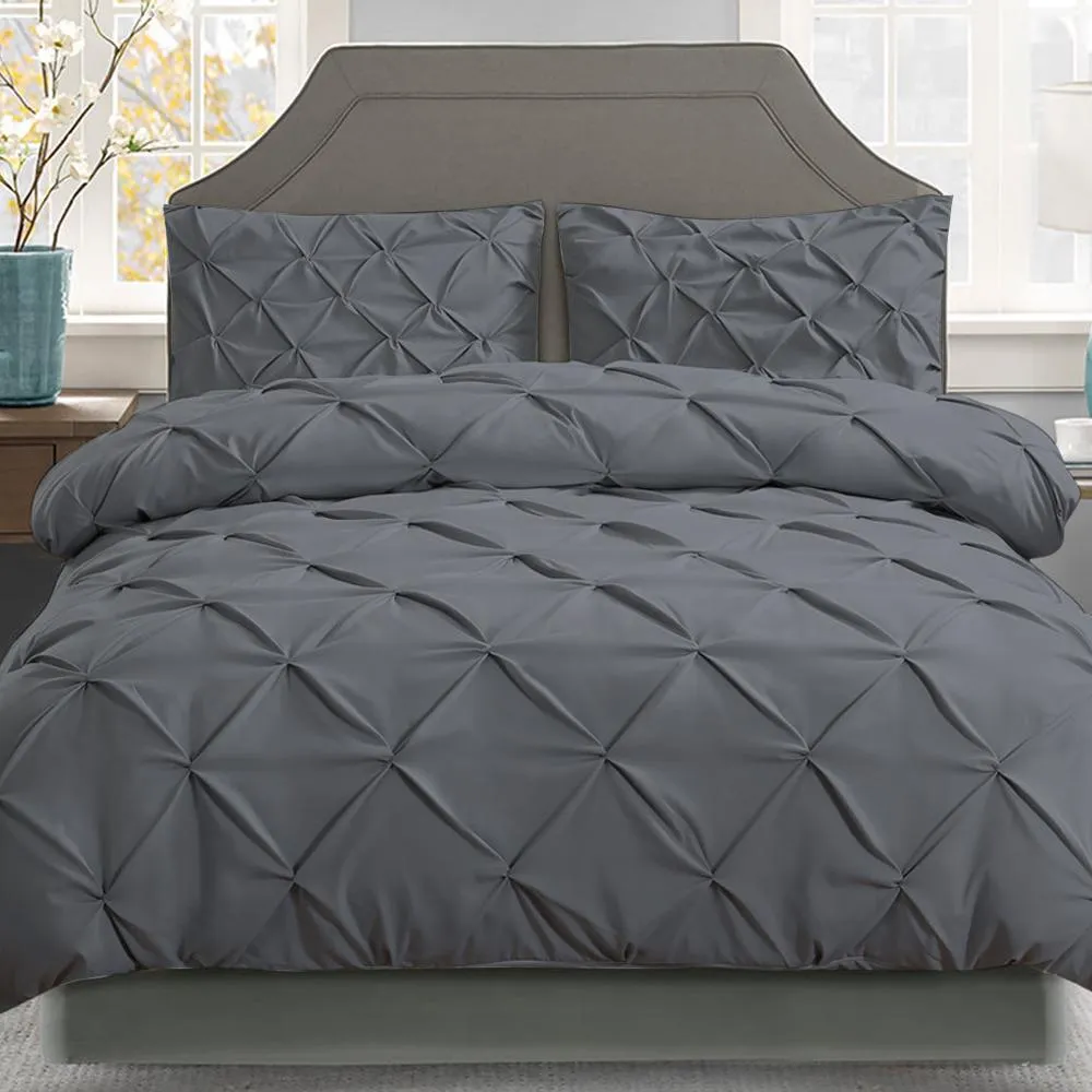 King Size Quilt Cover Set - Charcoal