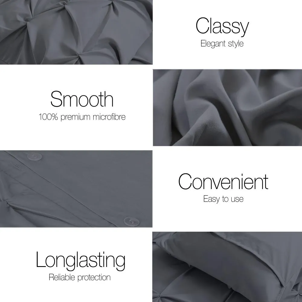 King Size Quilt Cover Set - Charcoal