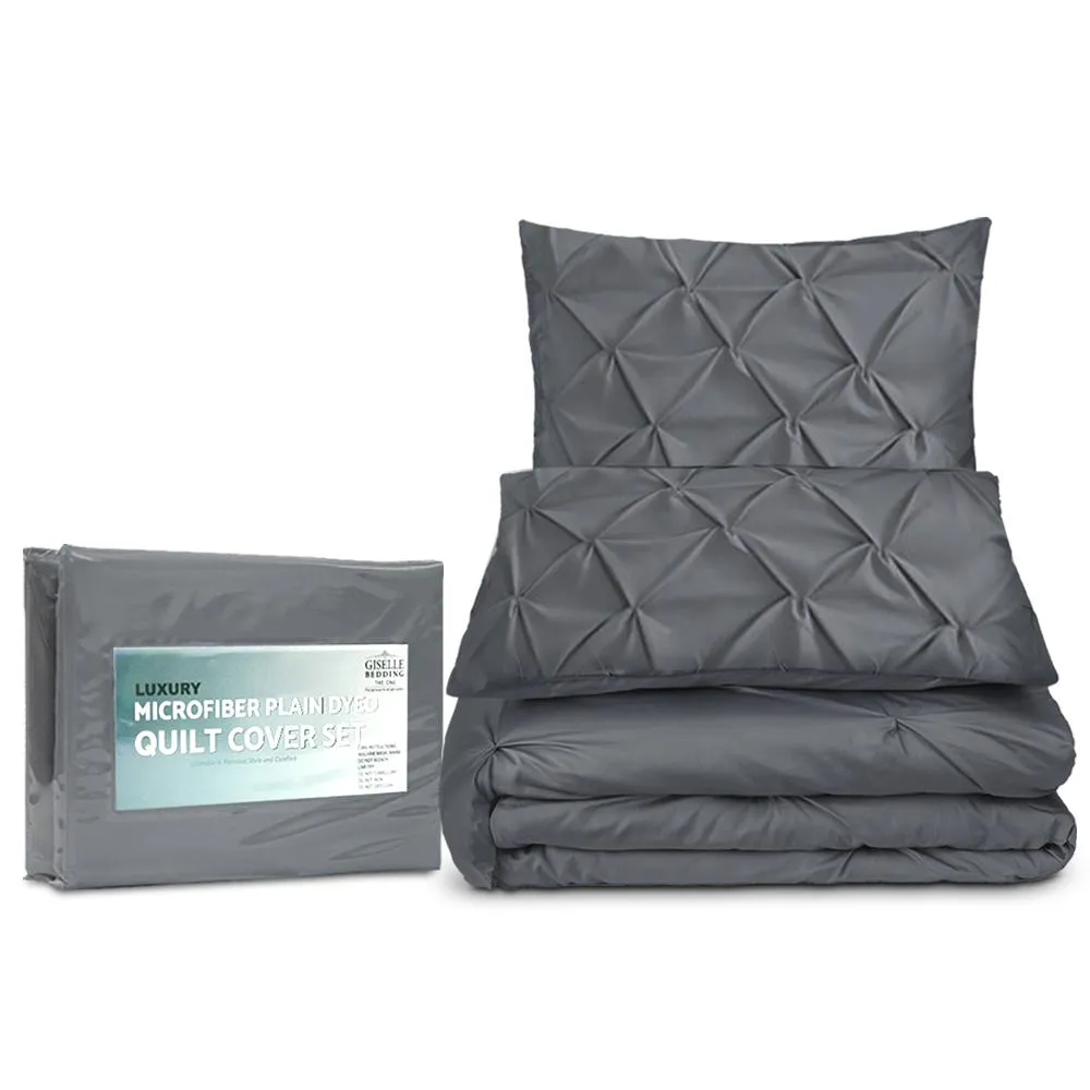 King Size Quilt Cover Set - Charcoal