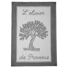 L' Olivier de Provence Black Jacquard French Dish Towel by Coucke