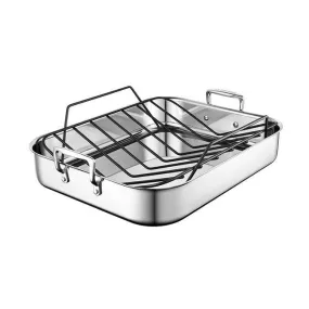 Le Creuset Stainless Steel Roasting Pan with Nonstick Rack 16.25 x 13.25-Inches