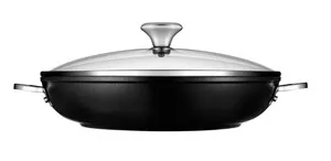 Le Creuset Toughened Nonstick PRO Braiser & Glass Lid with Stainless Steel Knob, 4-Quart