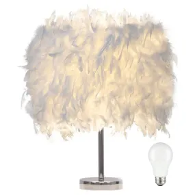 LED Feather Table Lamp With LED Bulb