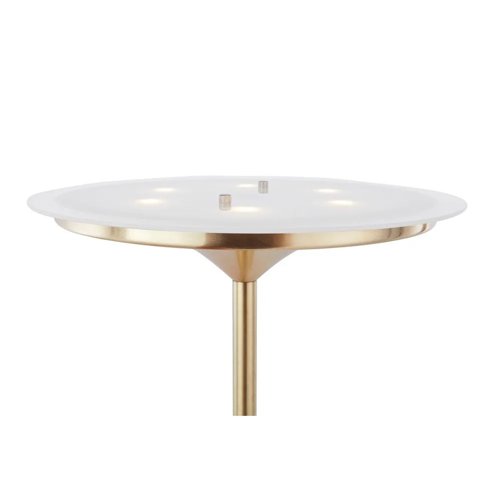 Leipzig LED Torchiere in Satin Brass