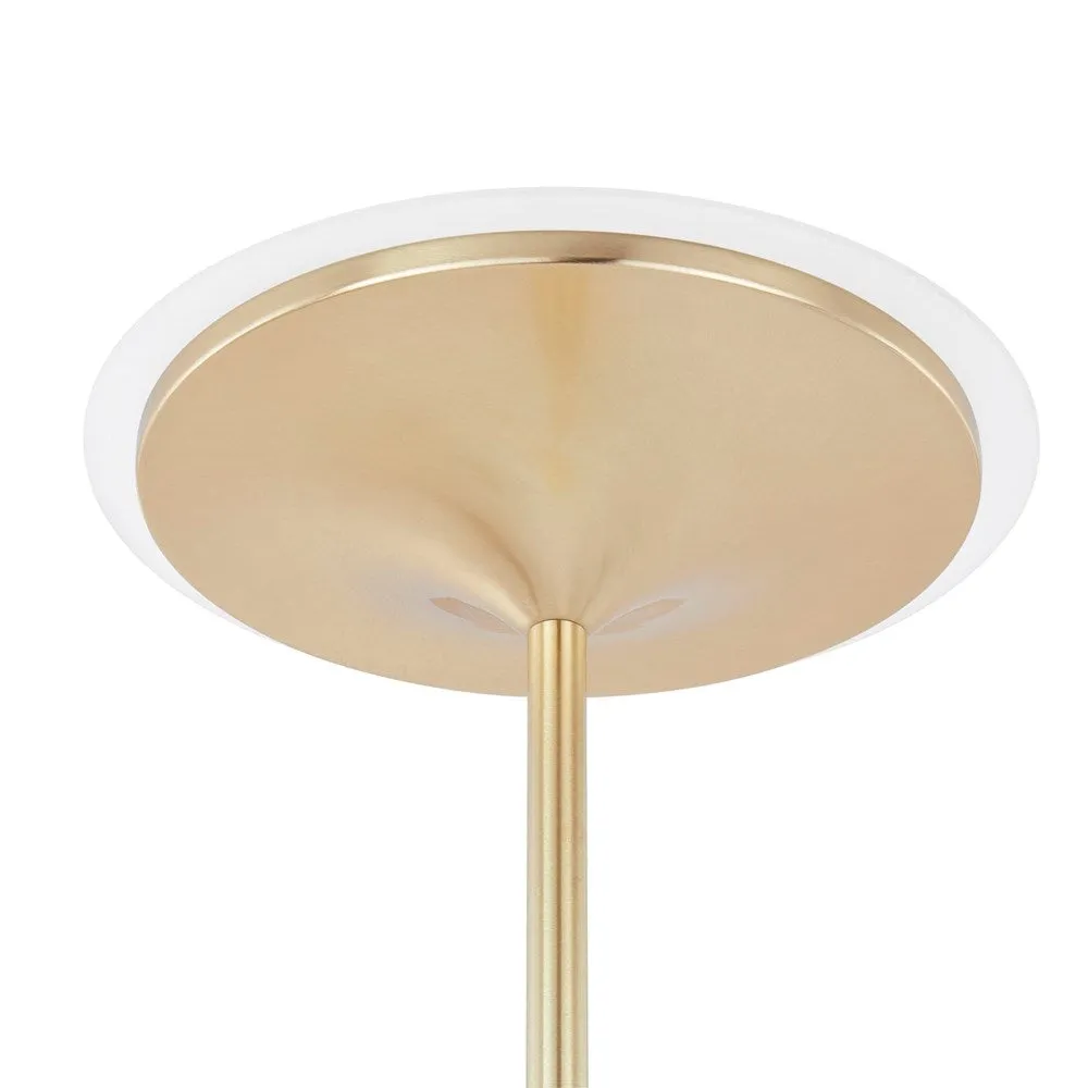 Leipzig LED Torchiere in Satin Brass