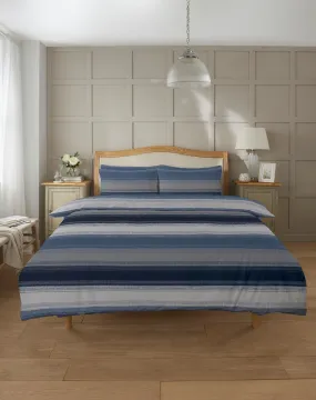 Lewis's Hudson Stripe Duvet Set - Blue