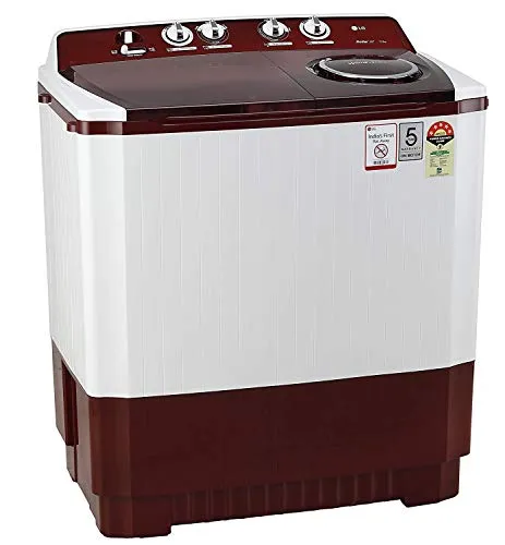 LG 11 kg 5 Star Semi-Automatic Top Loading Washing Machine (P1145SRAZ, Burgundy, Punch   3)