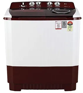 LG 11 kg 5 Star Semi-Automatic Top Loading Washing Machine (P1145SRAZ, Burgundy, Punch   3)