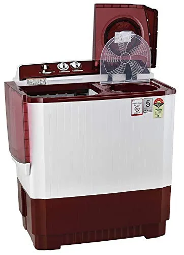 LG 11 kg 5 Star Semi-Automatic Top Loading Washing Machine (P1145SRAZ, Burgundy, Punch   3)