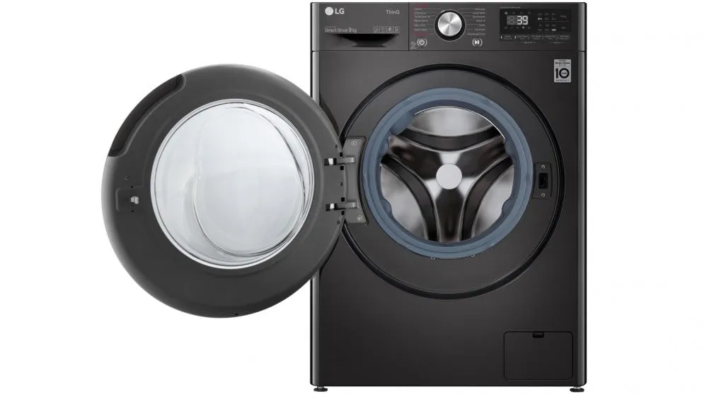 LG Series 9 9kg Front Load Washing Machine with Turbo Clean 360 Black Steel WV9-1409B