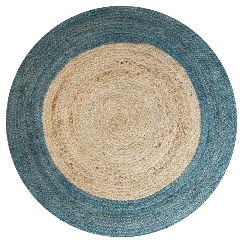 LIGHT BLUE / NATURAL JUTE RUG