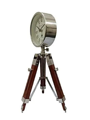 Light It Up Table Clock with Adjustable Tripod Stand | Heavy Quality Table & Floor Standing Clock with Unique Roman Numerals for Classroom, Living Room, Office (18 Inches)