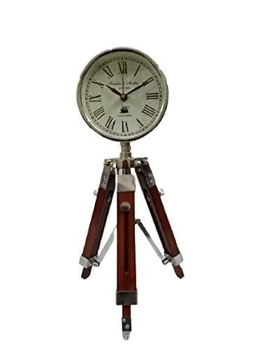 Light It Up Table Clock with Adjustable Tripod Stand | Heavy Quality Table & Floor Standing Clock with Unique Roman Numerals for Classroom, Living Room, Office (18 Inches)