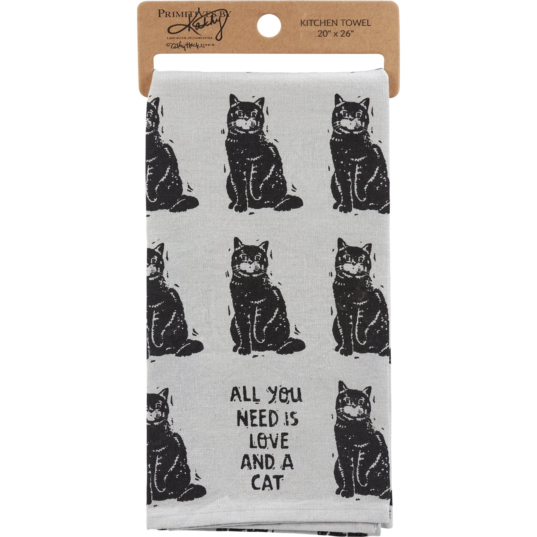 Love And A Cat Kitchen Towel