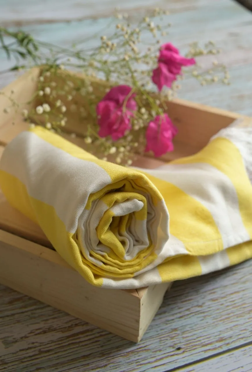 Madake Thin bamboo bath towel- Sunshine Yellow  160*75cm