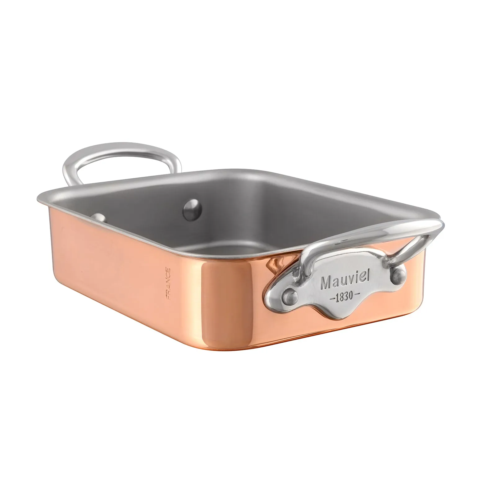 Mauviel Copper Roasting Pan With Stainless Steel Handles, 7.1 x 5.5-In