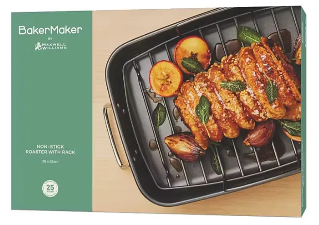 Maxwell & Williams BakerMaker Non-Stick Roaster With Rack - 38x26cm - Gift Box