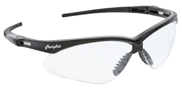 MCR Safety Memphis MP1 Black Frame, Clear MAX6